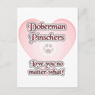 Doberman Pinscher Liebe, Liebe Doberman, Liebe Dob Postkarte