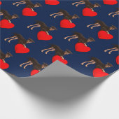 Doberman Pinscher mit gepolstertem Muster Geschenkpapier (Ecke)