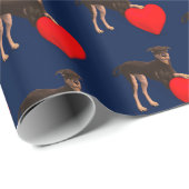 Doberman Pinscher mit gepolstertem Muster Geschenkpapier (Rolleneckpunkt)