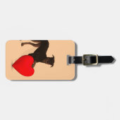 Doberman Pinscher mit Herz Gepäckanhänger (Vorderseite horizontal)