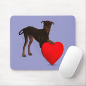 Doberman Pinscher mit Herz Mousepad (Mit Mouse)