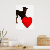 Doberman Pinscher mit Herz Poster (Küche)