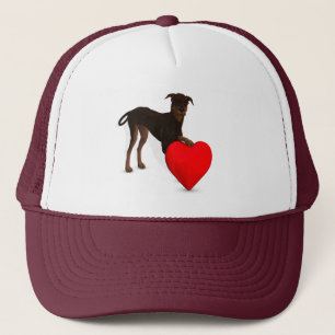 Doberman Pinscher mit Herz Truckerkappe