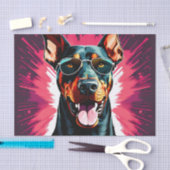 Doberman Pinscher mit Sonnenbrille Seidenpapier (Handwerk)