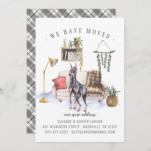 Doberman Pinscher Moving Ankündigung (Vorne/Hinten)