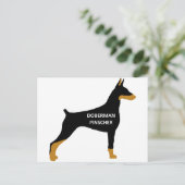 Doberman Pinscher Name Farbe Silo schwarz Postkarte (Stehend Vorderseite)