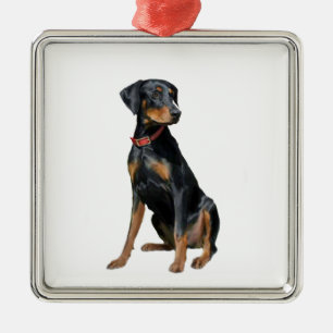 Doberman Pinscher (natürlich) Ornament Aus Metall