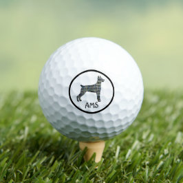 Doberman Pinscher Niedlich Dog Silhouette Monogram Golfball