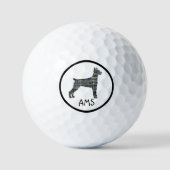 Doberman Pinscher Niedlich Dog Silhouette Monogram Golfball (Vorderseite)