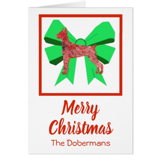 Doberman Pinscher Niedliche Weihnachtskarte (Vorne)
