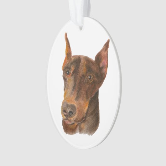 Doberman Pinscher Oval Ornament (Vorderseite)