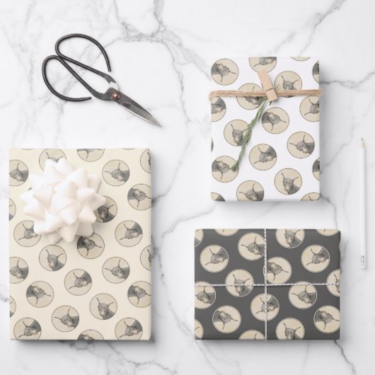 Doberman Pinscher Painting Dobermann Proppe Dog Ar Geschenkpapier Set (Vorderseite)