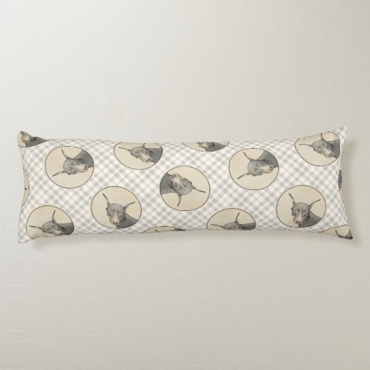 Doberman Pinscher Painting Dobermann Proppe Dog Ar Seitenschläferkissen (Rückseite)