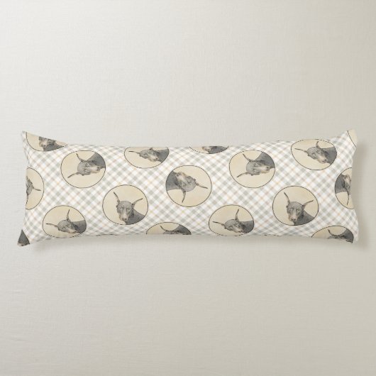 Doberman Pinscher Painting Dobermann Proppe Dog Ar Seitenschläferkissen (Vorderseite)