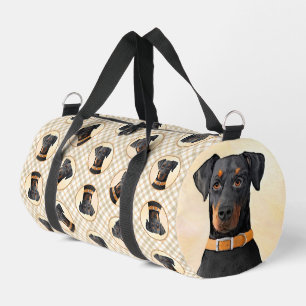 Doberman Pinscher Painting Dobermann Unzugeschnitt Duffle Bag