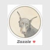 Doberman Pinscher Painting - Original Dog Art Aufkleber (Blatt)