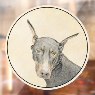 Doberman Pinscher Painting - Original Dog Art Fensteraufkleber