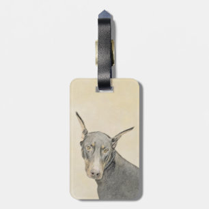 Doberman Pinscher Painting - Original Dog Art Gepäckanhänger