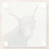 Doberman Pinscher Painting - Original Dog Art Glasuntersetzer (Rückseite)