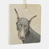 Doberman Pinscher Painting - Original Dog Art Keramikornament (Rechts)