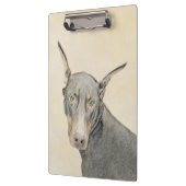 Doberman Pinscher Painting - Original Dog Art Klemmbrett (Links)