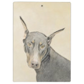 Doberman Pinscher Painting - Original Dog Art Klemmbrett (Rückseite)