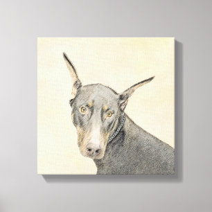 Doberman Pinscher Painting - Original Dog Art Leinwanddruck
