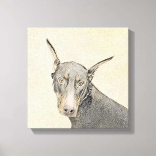 Doberman Pinscher Painting - Original Dog Art Leinwanddruck (Vorderseite)