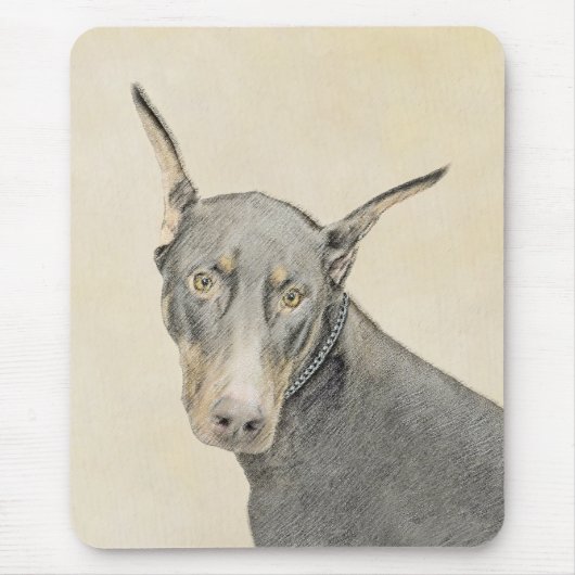 Doberman Pinscher Painting - Original Dog Art Mousepad (Vorne)