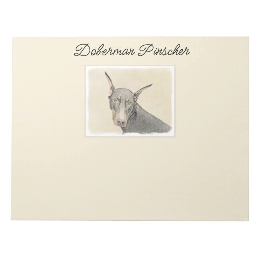 Doberman Pinscher Painting - Original Dog Art Notizblock (Vorderseite)