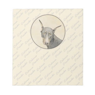 Doberman Pinscher Painting - Original Dog Art Notizblock