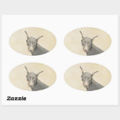 Doberman Pinscher Painting - Original Dog Art Ovaler Aufkleber (Blatt)