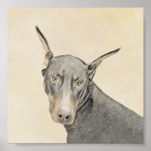 Doberman Pinscher Painting - Original Dog Art Poster (Vorne)