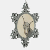 Doberman Pinscher Painting - Original Dog Art Schneeflocken Zinn-Ornament (Links)