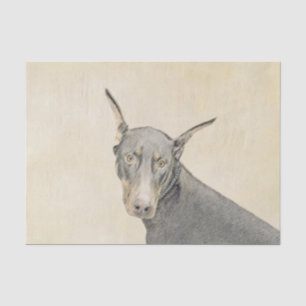 Doberman Pinscher Painting - Original Dog Art Seidenpapier