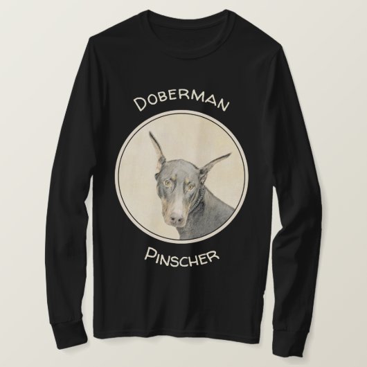 Doberman Pinscher Painting - Original Dog Art T-Shirt (Design vorne)
