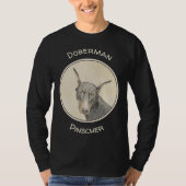 Doberman Pinscher Painting - Original Dog Art T-Shirt (Vorderseite)