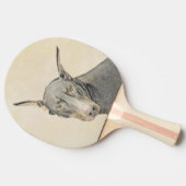 Doberman Pinscher Painting - Original Dog Art Tischtennis Schläger (Seitenansicht)