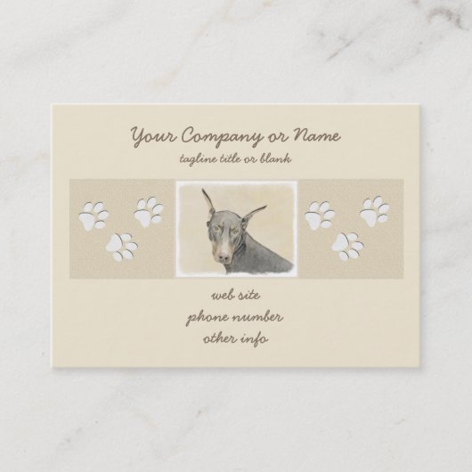 Doberman Pinscher Painting - Original Dog Art Visitenkarte (Vorderseite)