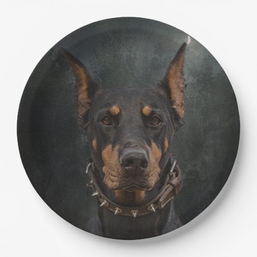 Doberman Pinscher Pappteller (Vorderseite)