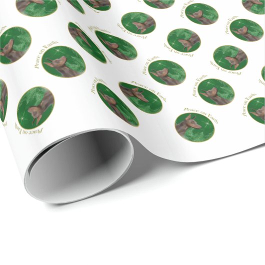 Doberman Pinscher Peace Geschenkpapier (Rolleneckpunkt)