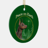 Doberman Pinscher Peace Keramik Ornament (Rechts)
