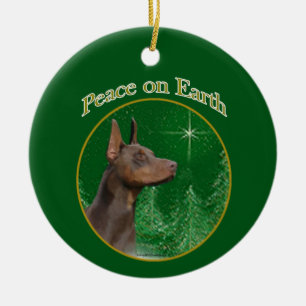 Doberman Pinscher Peace Keramik Ornament