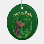 Doberman Pinscher Peace Keramik Ornament (Links)