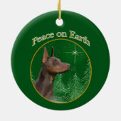 Doberman Pinscher Peace Keramik Ornament (Hinten)
