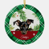 Doberman Pinscher Personalisiert First Christmas Keramik Ornament (Vorne)