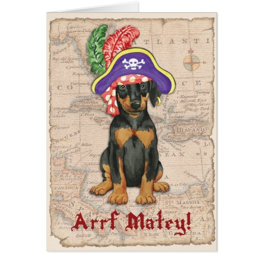 Doberman Pinscher Pirate Card (Vorne)