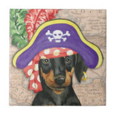Doberman Pinscher Pirate Fliese (Vorderseite)