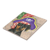Doberman Pinscher Pirate Fliese (Seite)