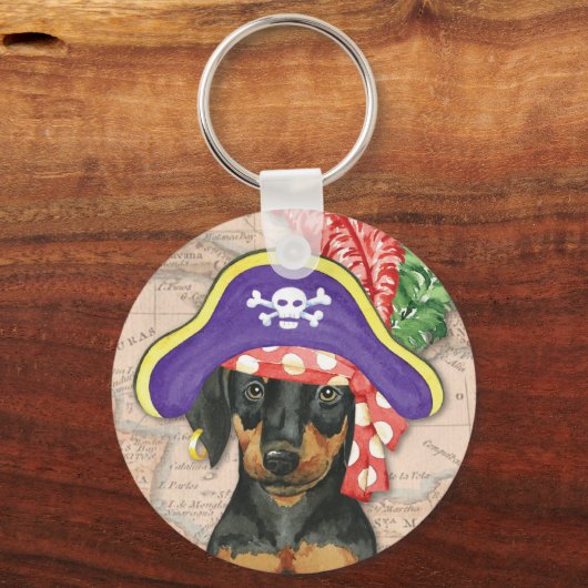 Doberman Pinscher Pirate Schlüsselanhänger (Vorderseite)